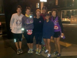 pre-race photo with Lois, Michelle, Anne, Trish & April